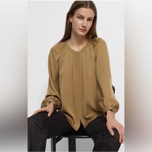 Theory Silk Modern Ruched Top